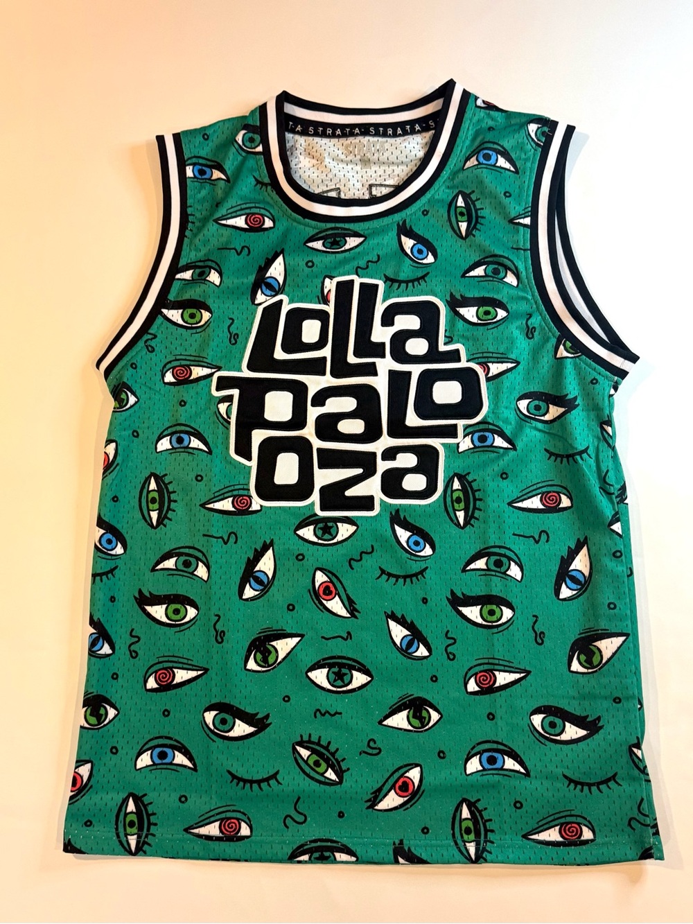 Rare Vintage Lollapalooza Chicago  Eye Concert Music Basketball Jersey  Sz Med